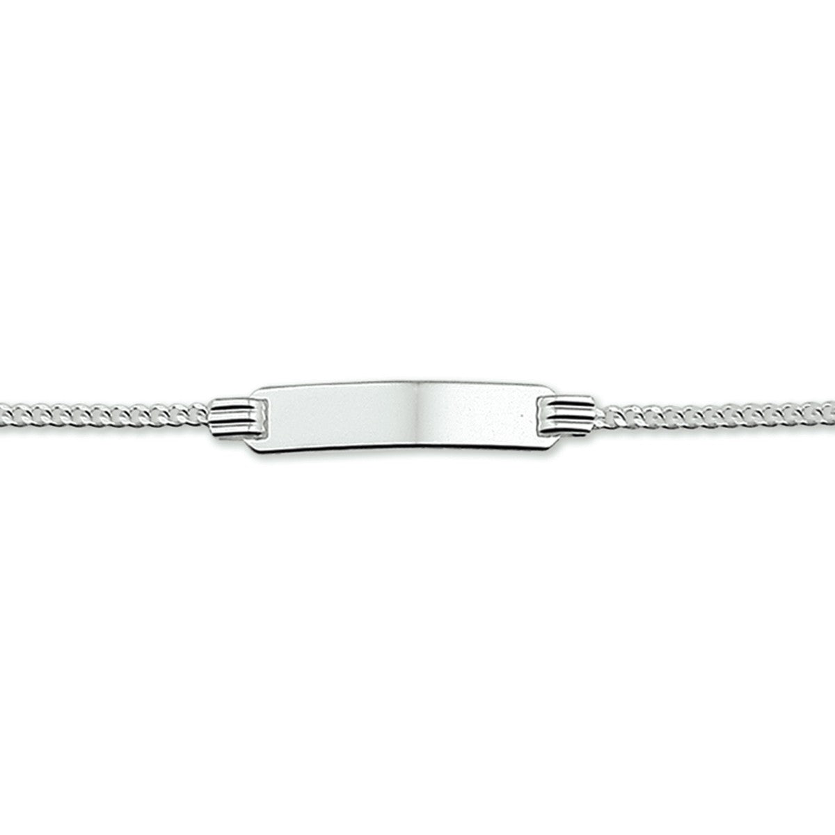 Fantasy Collection Graveerarmband gourmette 4 zijdes geslepen plaat 4,8 mm zilver