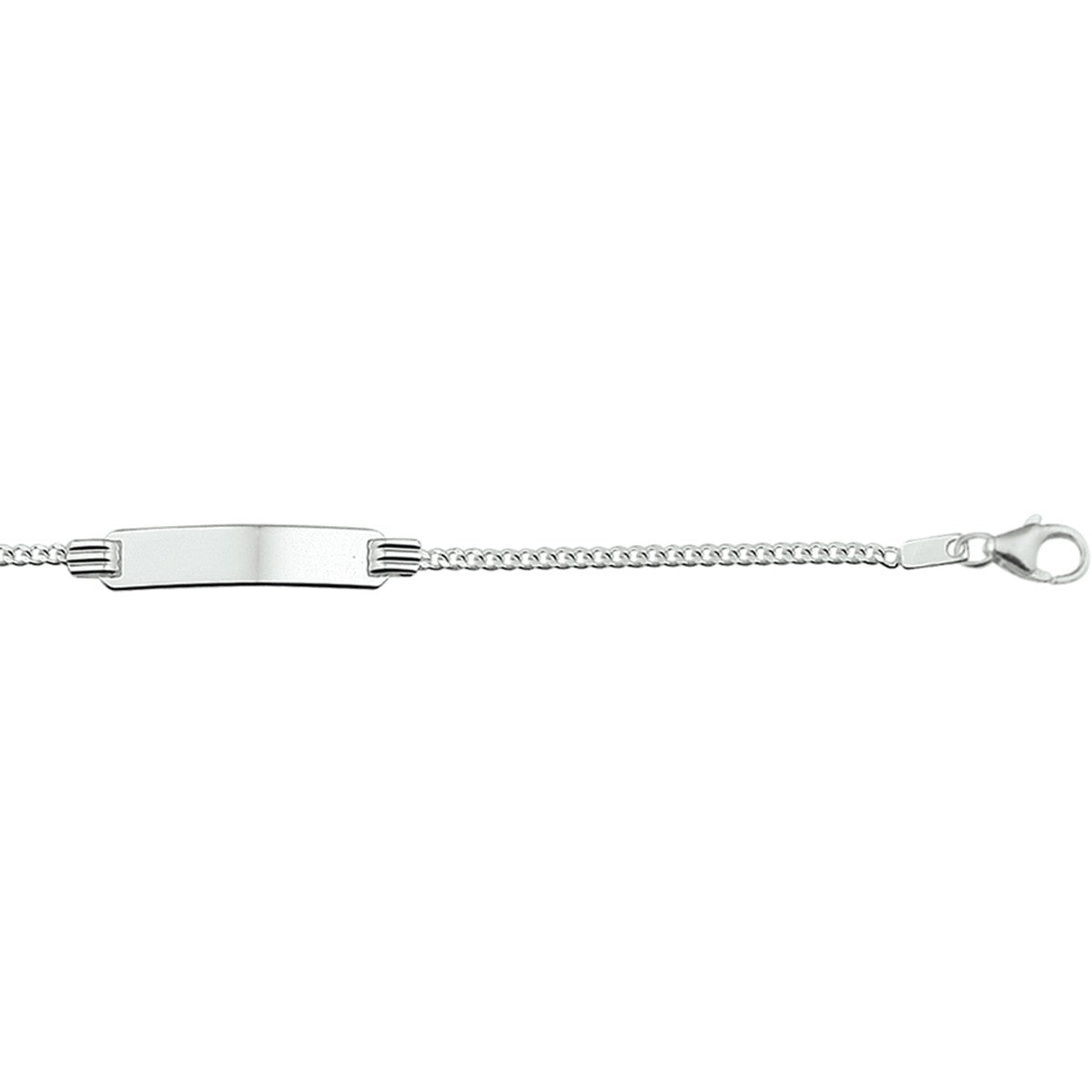 Fantasy Collection Graveerarmband gourmette 4 zijdes geslepen plaat 4,8 mm zilver