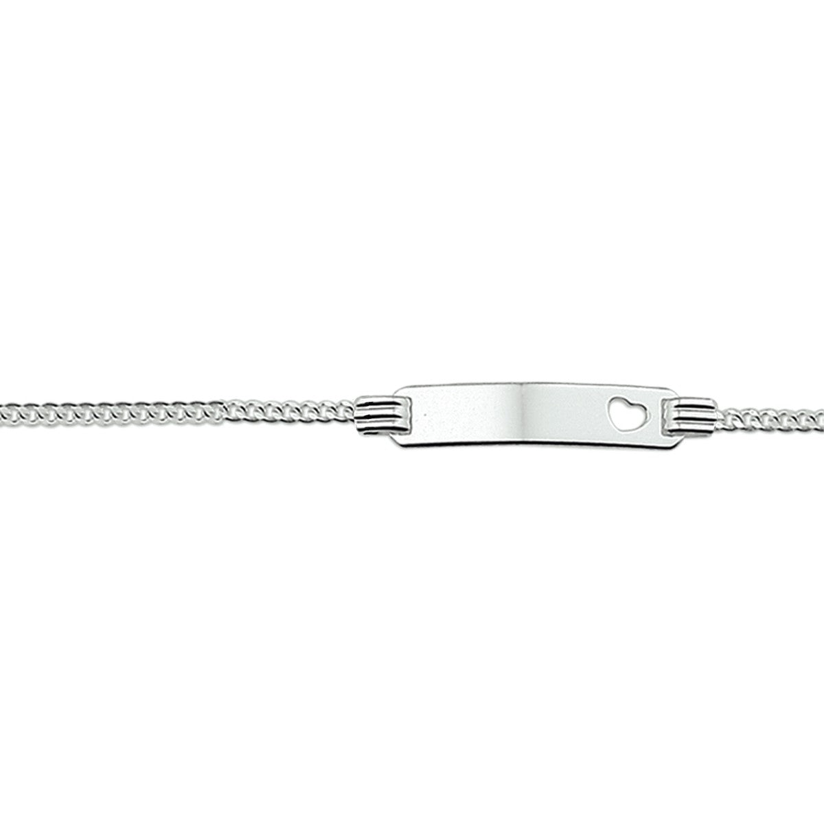 Fantasy Collection Graveerarmband hart gourmette plaat 4,2 mm zilver