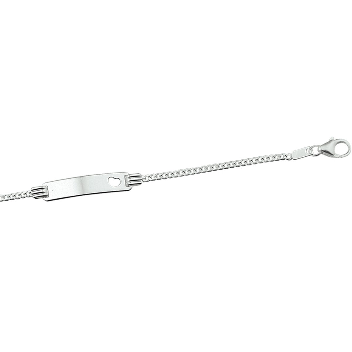Fantasy Collection Graveerarmband hart gourmette plaat 4,2 mm zilver