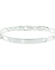 Zilver Wit Graveerarmband Figaro Plaat 6,3 Mm 19 Cm 1005654 - PansiteNederland.nl