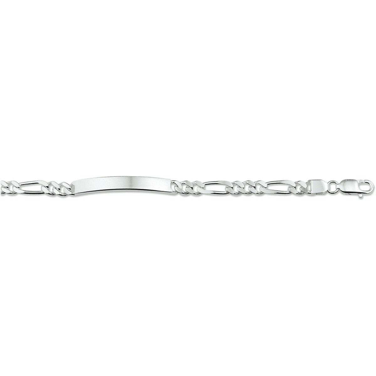 Fantasy Collection Graveerarmband figaro plaat 6,3 mm 19 cm zilver