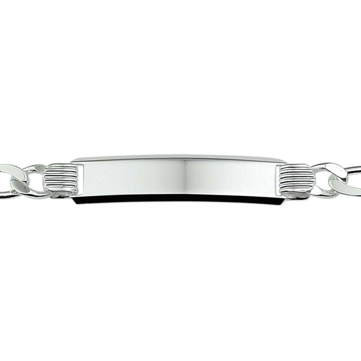 Fantasy Collection Graveerarmband figaro plaat 8 mm 20 cm zilver
