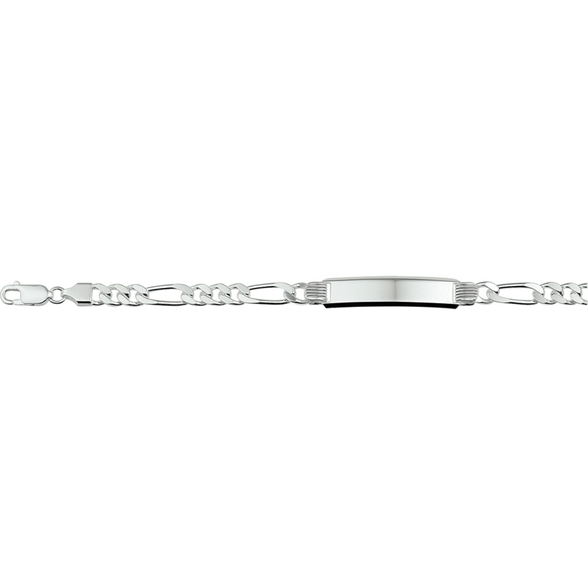 Fantasy Collection Graveerarmband figaro plaat 8 mm 20 cm zilver