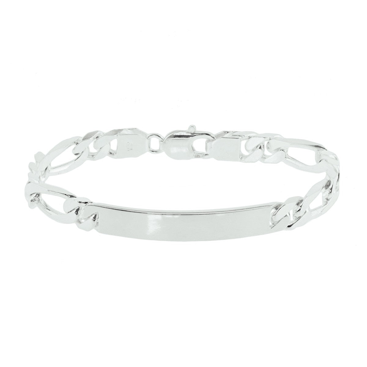 Fantasy Collection Graveerarmband figaro plaat 7,6 mm 20 cm zilver - PSN1005674