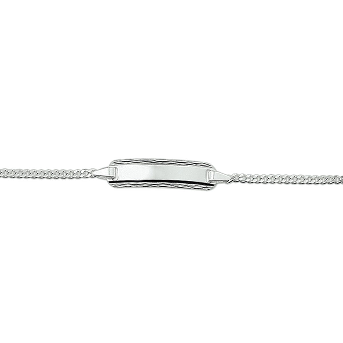 Fantasy Collection Graveerarmband gourmette 4 zijdes geslepen plaat 5,0 mm zilver