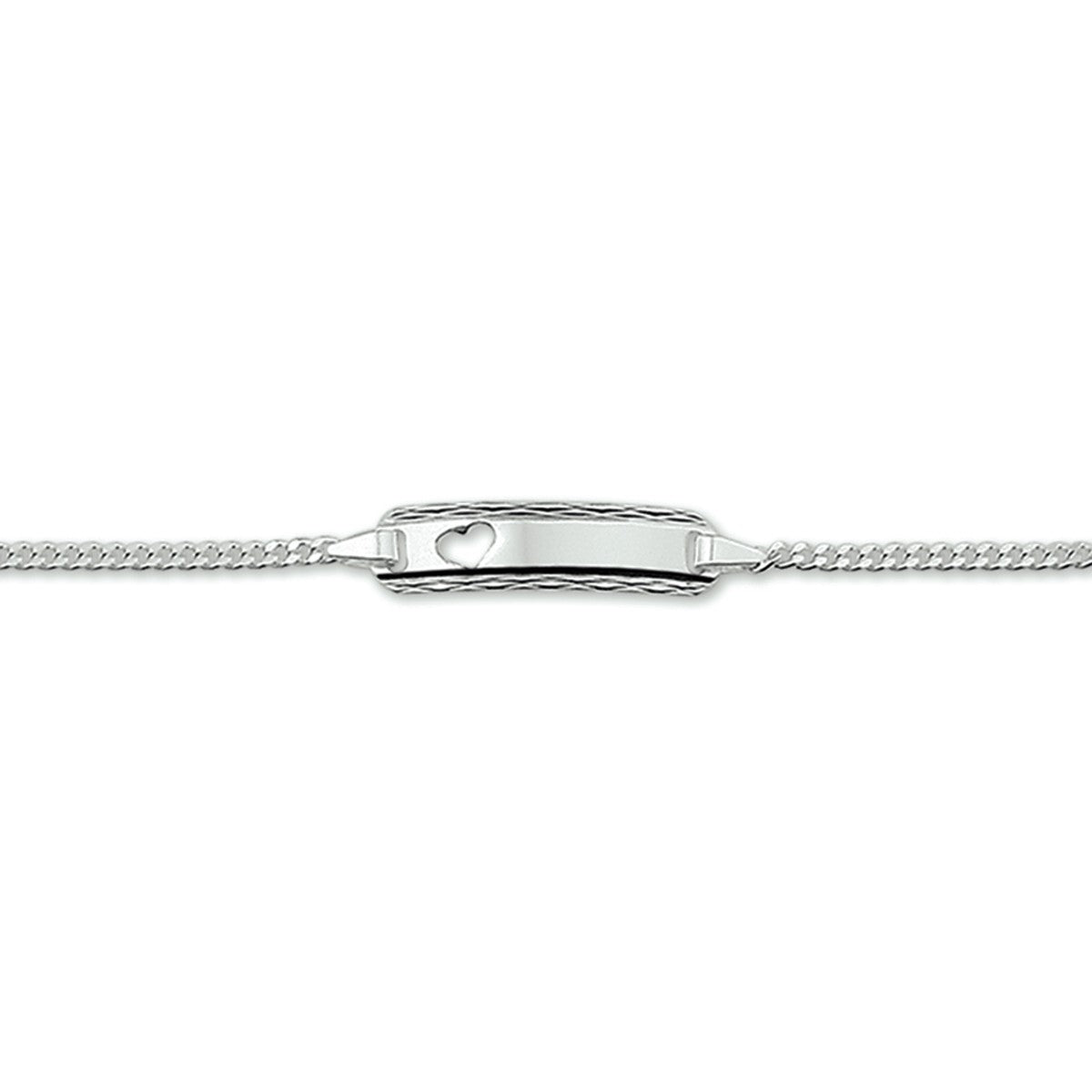 Zilveren Graveerarmband hart gourmet plaat 5,0 mm - 1005692 - PansiteNederland.nl