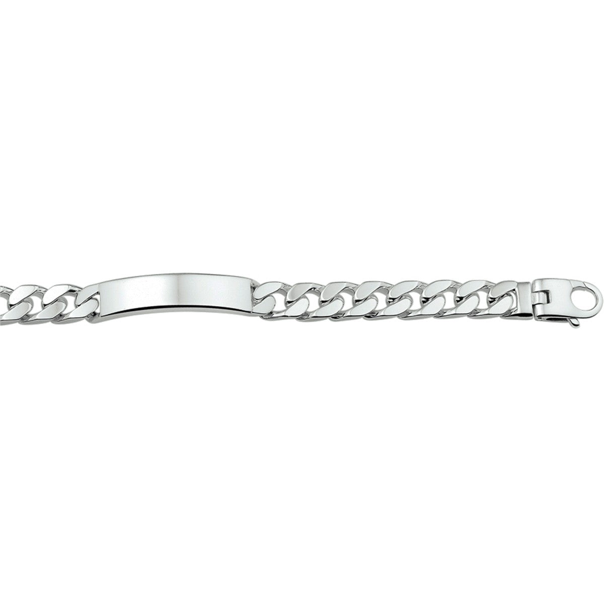 Fantasy Collection Graveerarmband gourmette plaat 10 mm 21 cm zilver