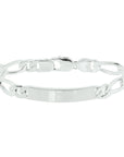 Zilver Wit Graveerarmband Figaro Plaat 8 Mm 21 Cm 1005729 - PansiteNederland.nl