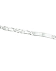 Zilver Wit Graveerarmband Figaro Plaat 8 Mm 21 Cm 1005729 - PansiteNederland.nl