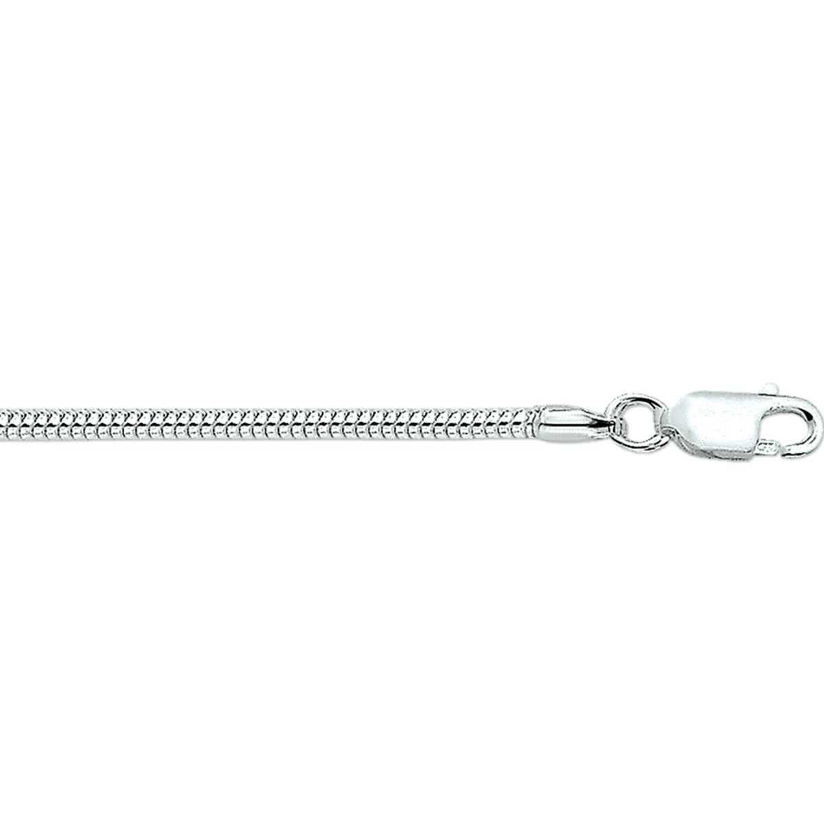 Fantasy Collection Slang rond 2,0 mm zilver halsketting