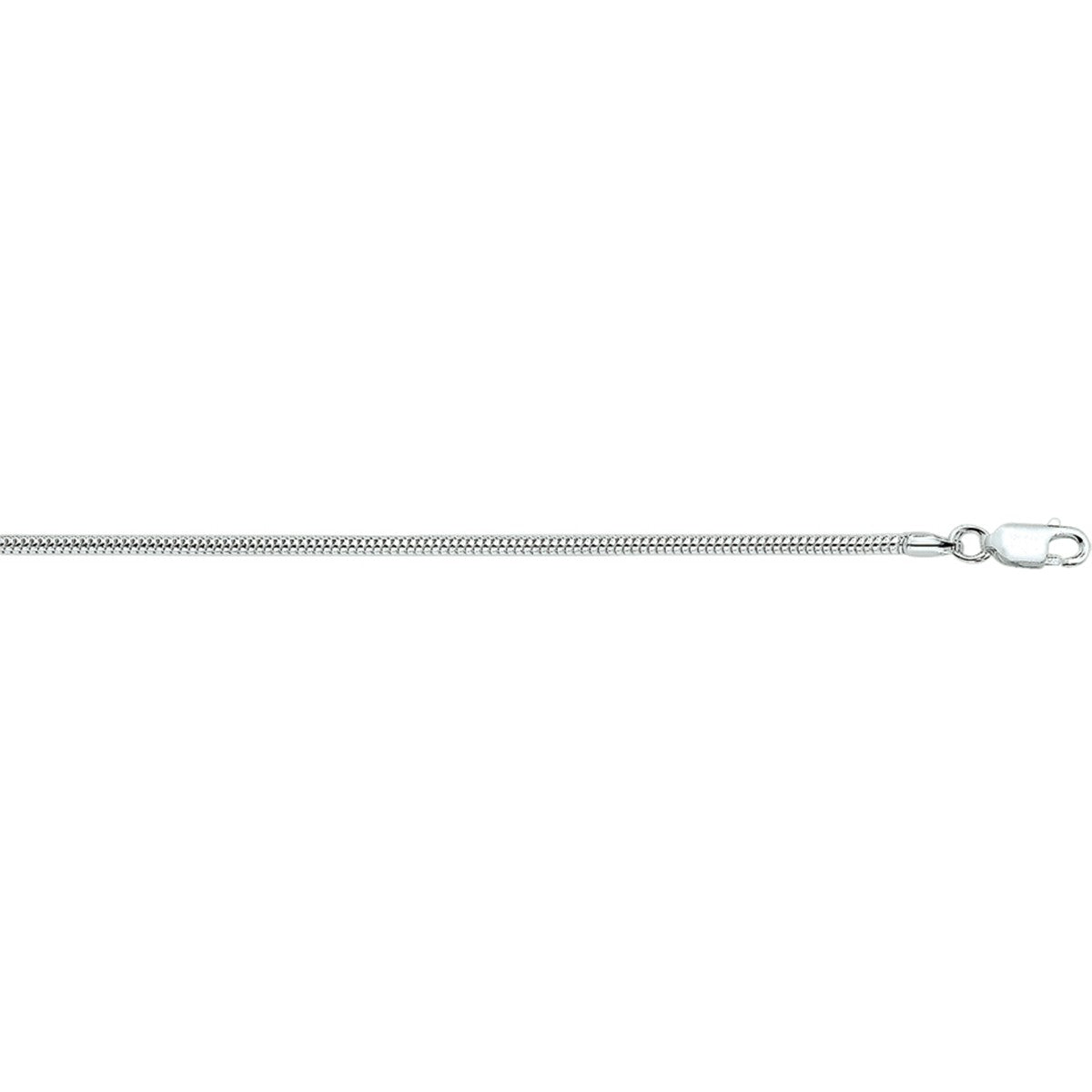 Fantasy Collection Slang rond 2,0 mm zilver halsketting