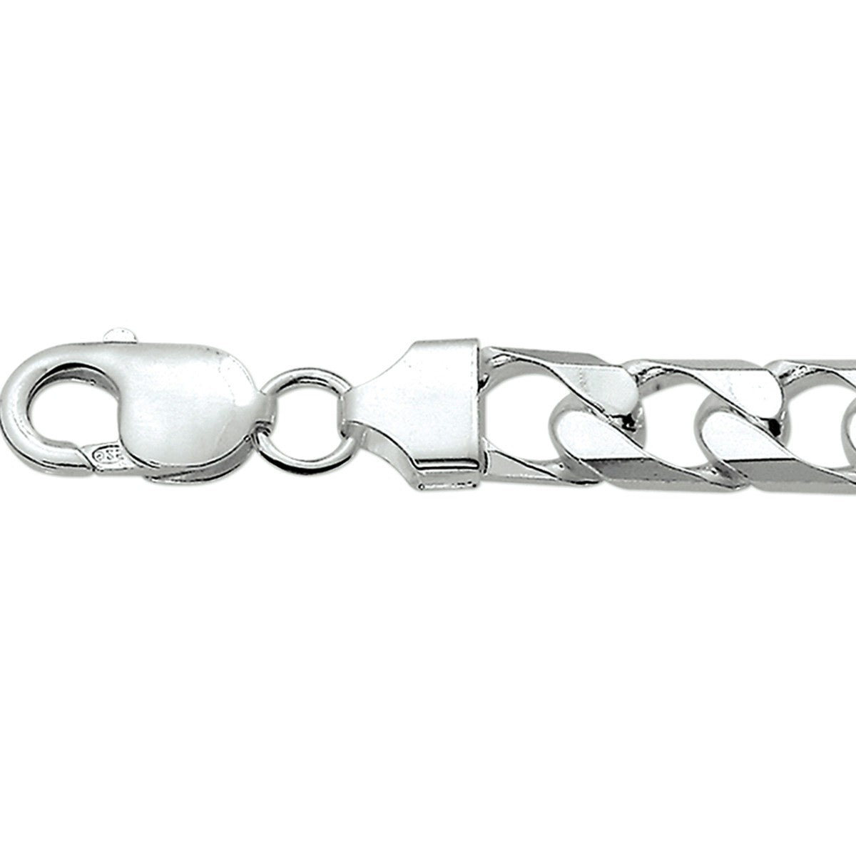 Fantasy Collection Armband gourmette 8 zijdes geslepen 10 mm zilver
