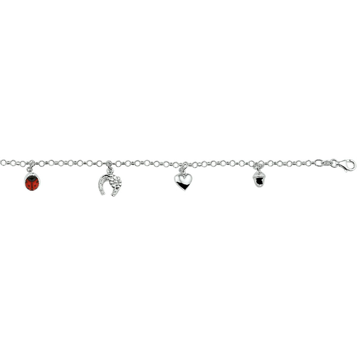 Fantasy Collection Armband diverse bedels 17 cm zilver