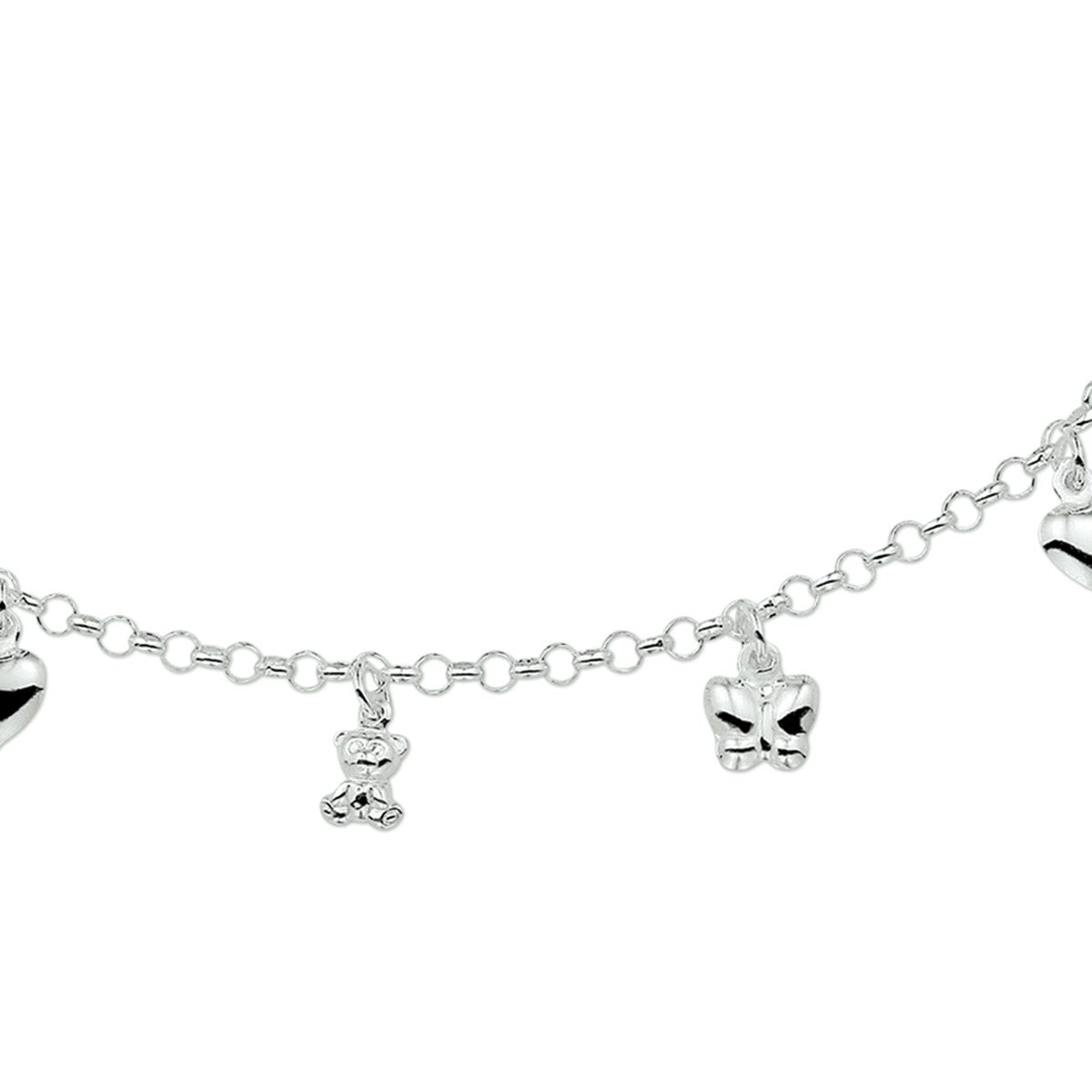 Fantasy Collection Collier diverse bedels 42 cm zilver