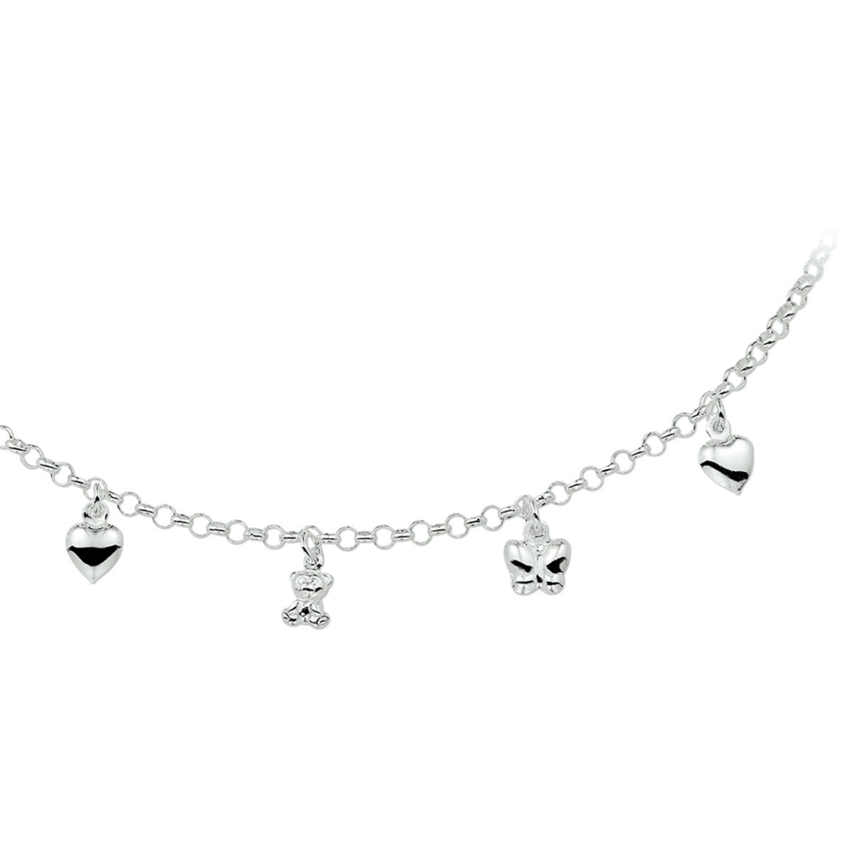 Fantasy Collection Collier diverse bedels 42 cm zilver