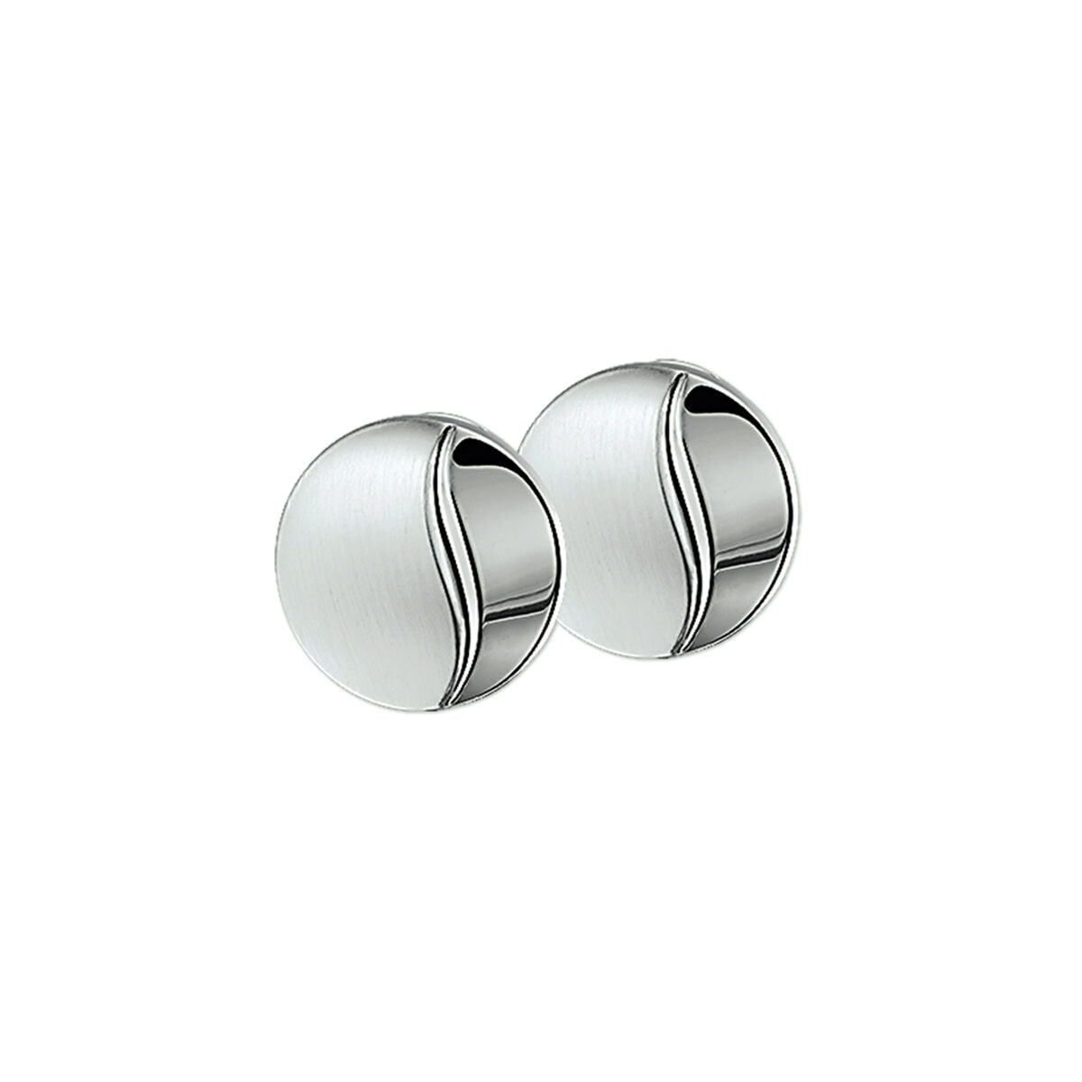 Fantasy Collection Oorclips poli/mat zilver oorbellen