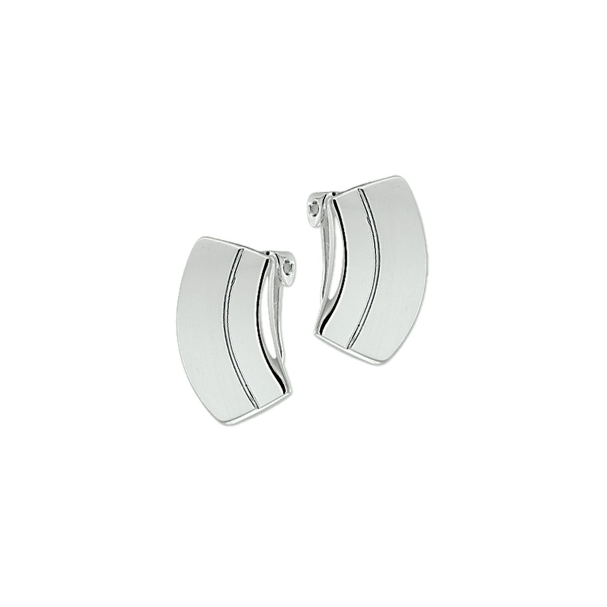 Fantasy Collection Oorclips poli/mat zilver oorbellen