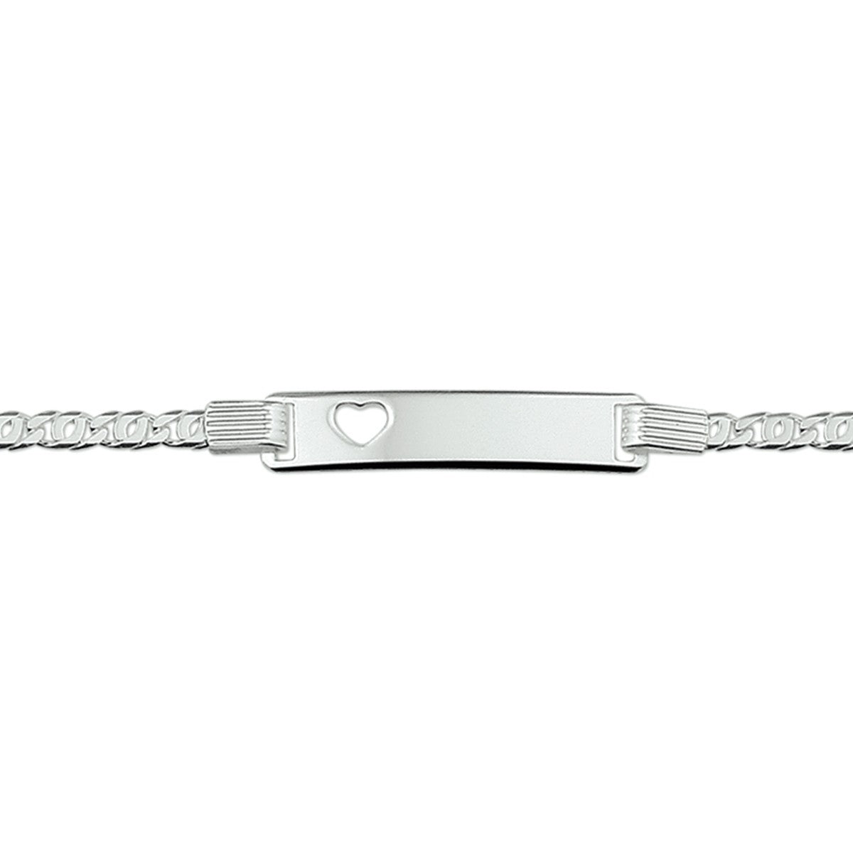 Fantasy Collection Graveerarmband hart plaat 6,0 mm zilver