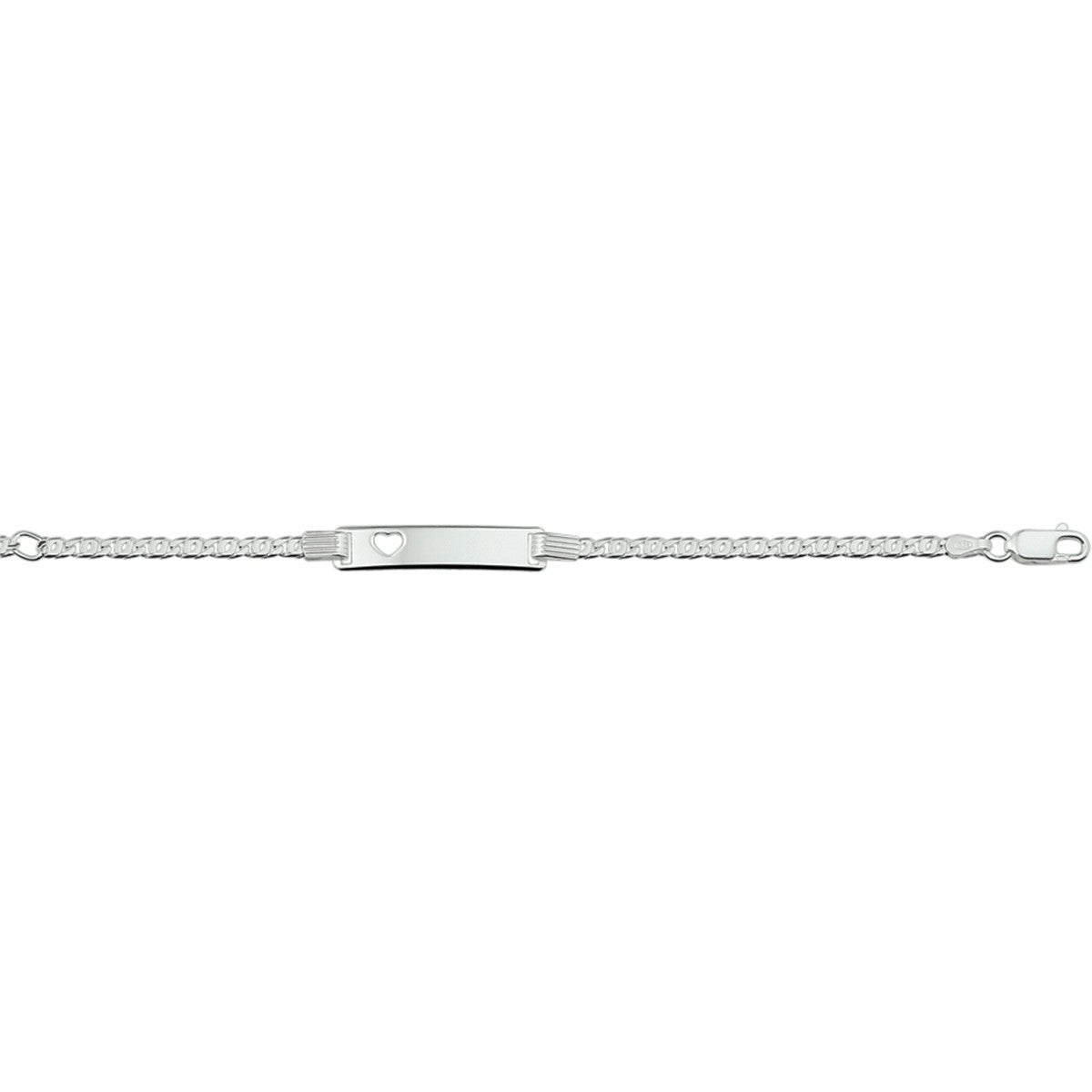 Fantasy Collection Graveerarmband hart plaat 6,0 mm zilver