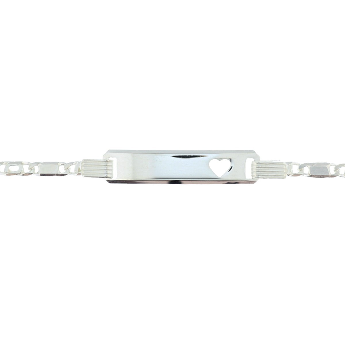 Fantasy Collection Graveerarmband hart plaat 6,0 mm 16 - 18 cm zilver