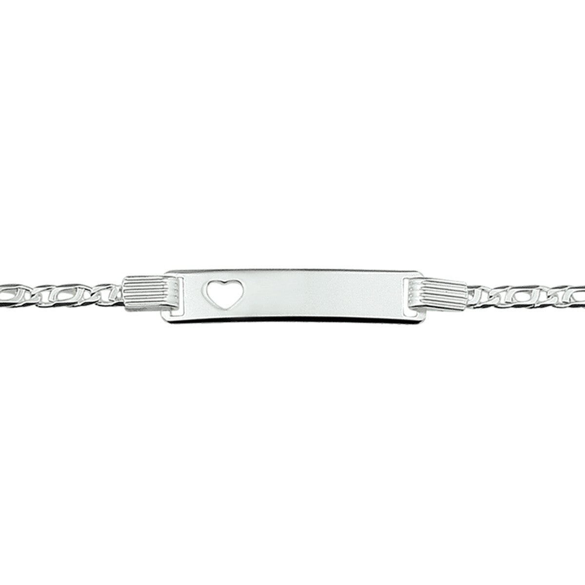 Fantasy Collection Graveerarmband valkenoog plaat met hartje 6,0 mm 16 - 18 cm zilver