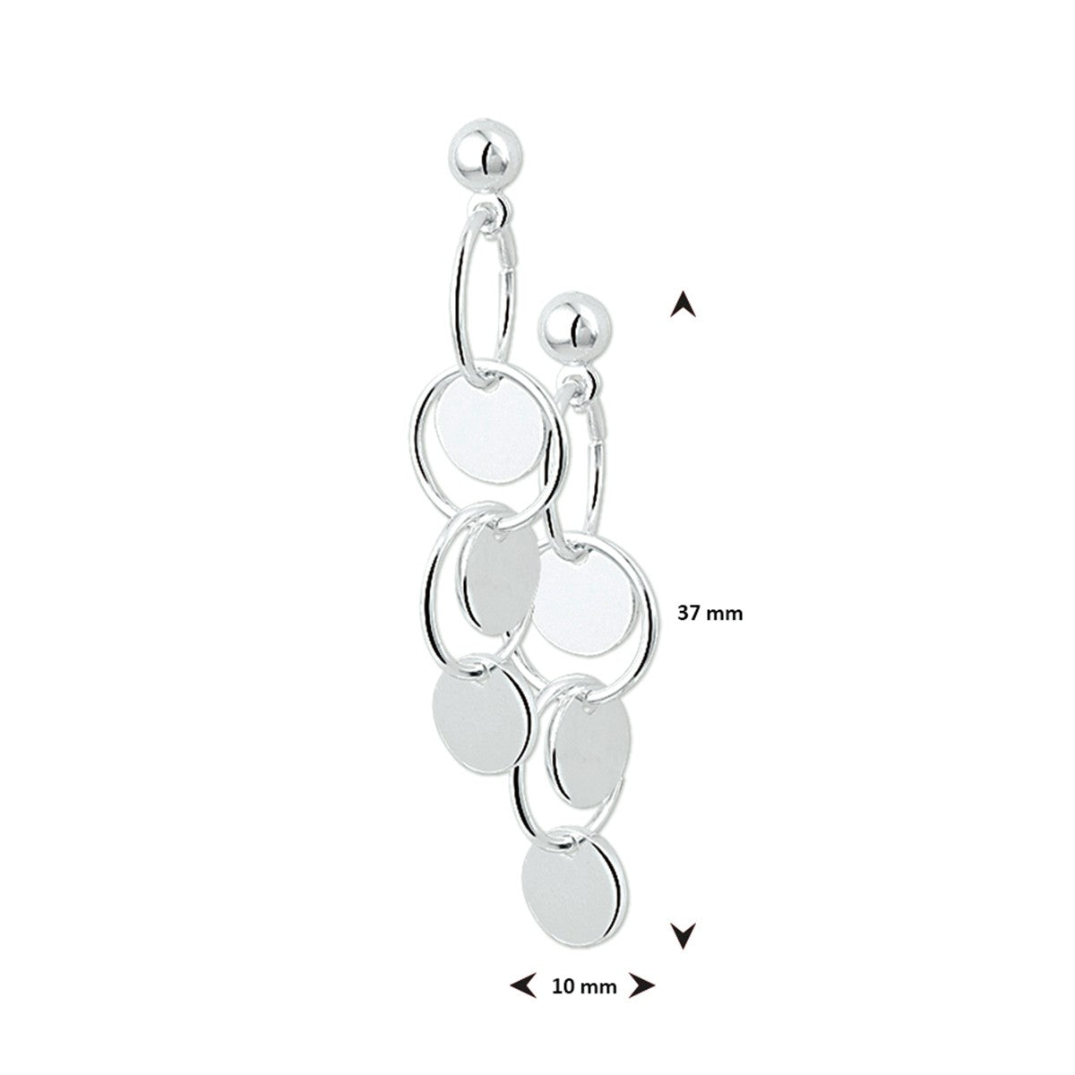 Fantasy Collection Hangende oorbellen zilver