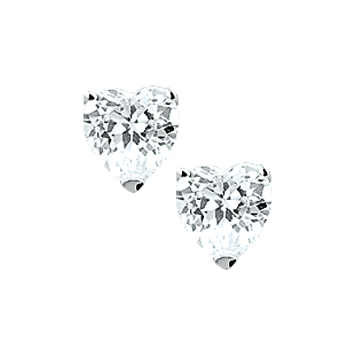 Fantasy Collection Oorbellen hart zirkonia zilver