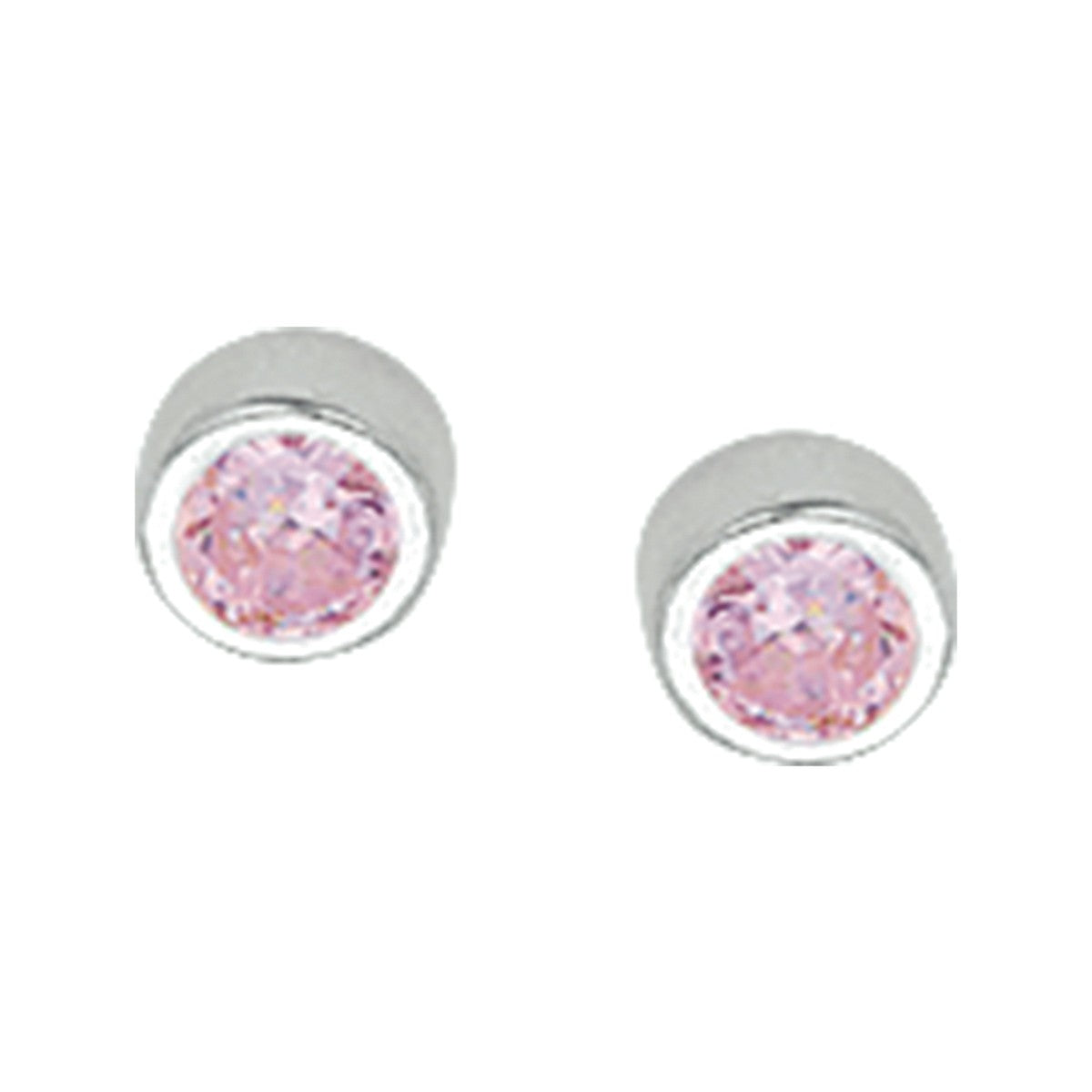 Fantasy Collection Oorbellen roze zirkonia zilver