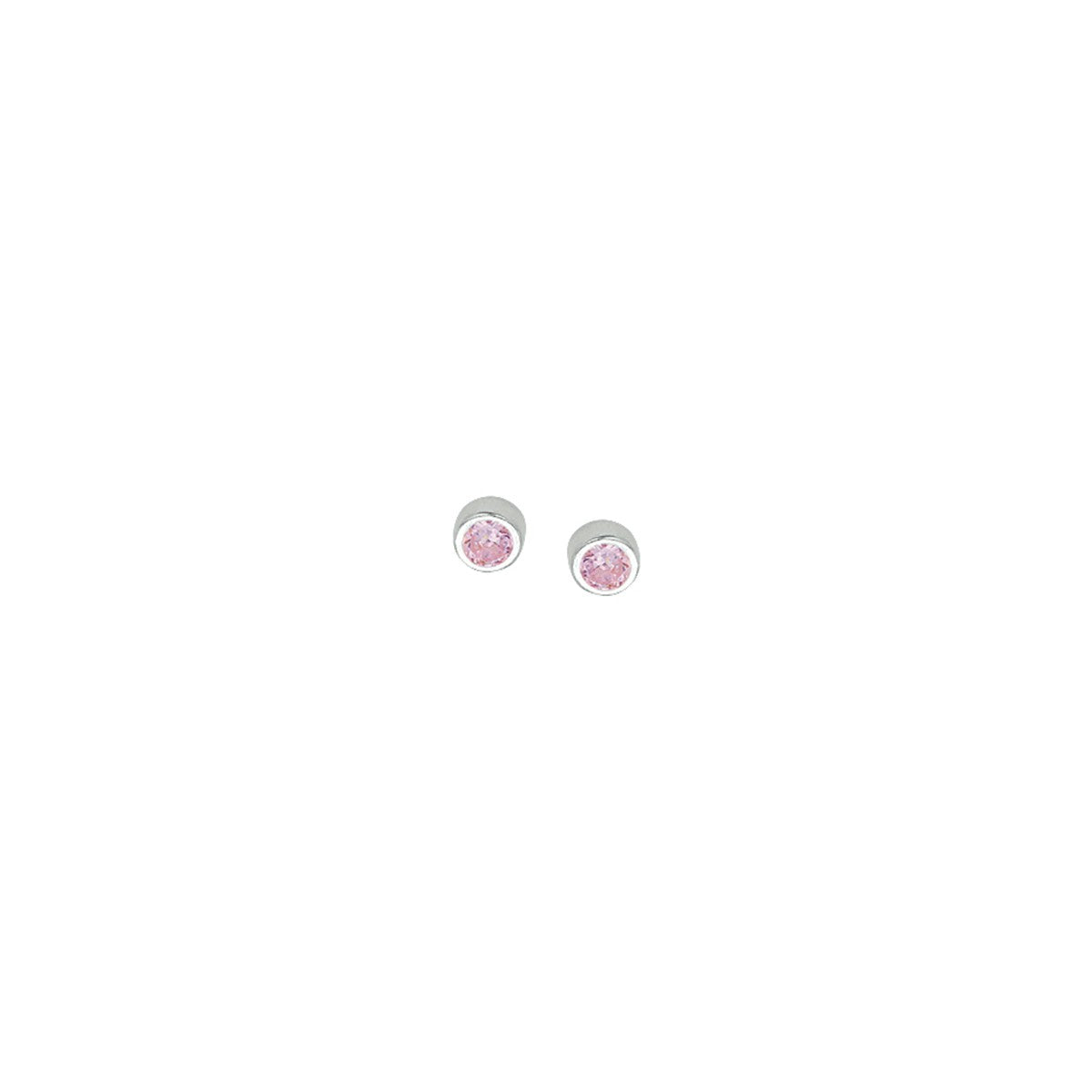 Fantasy Collection Oorbellen roze zirkonia zilver