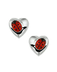 Zilver Oorknoppen Hart Lieveheersbeestje 1011686 - PansiteNederland.nl