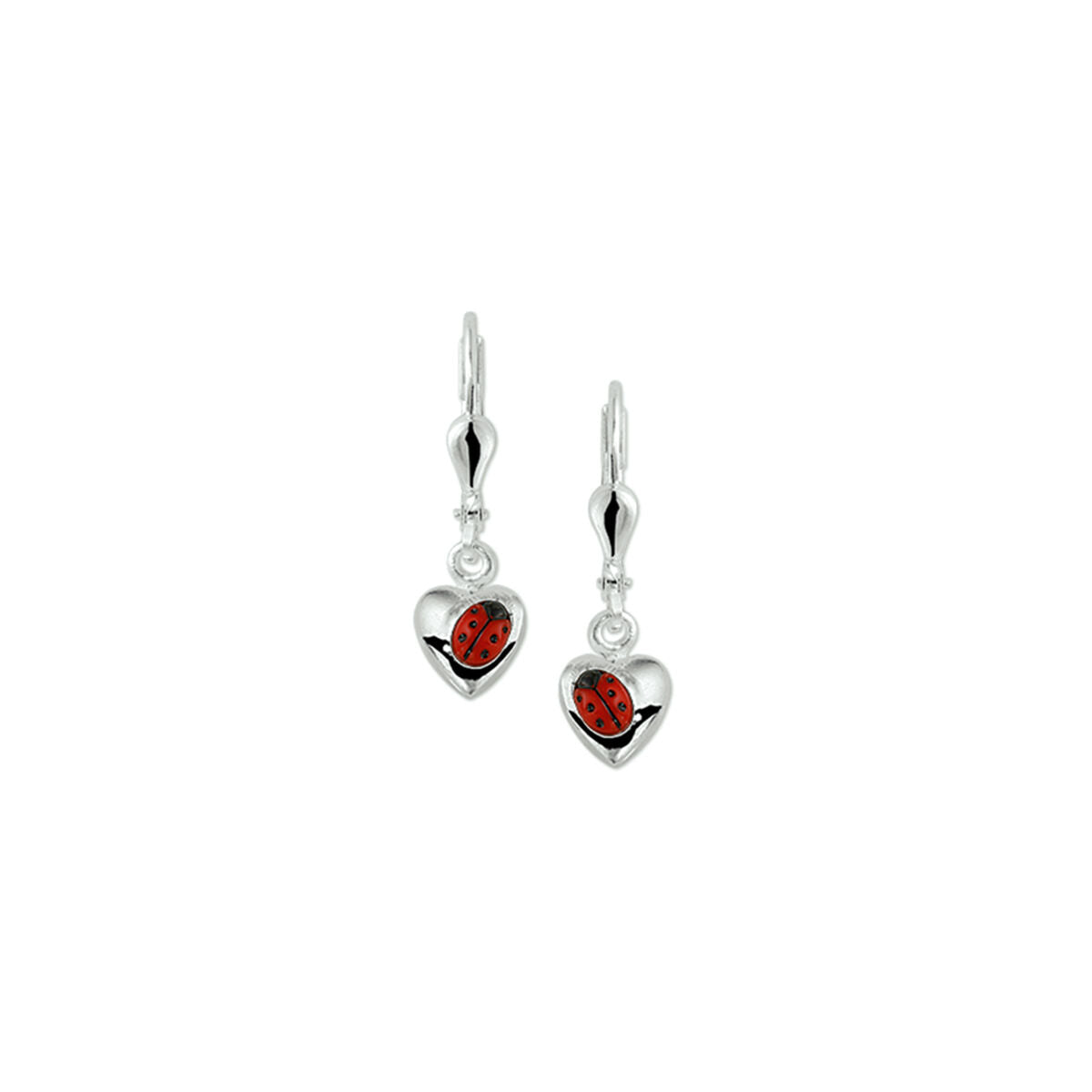 Fantasy Collection Hangende oorbellen hart lieveheersbeestje brisure haak zilver - PSN1011687