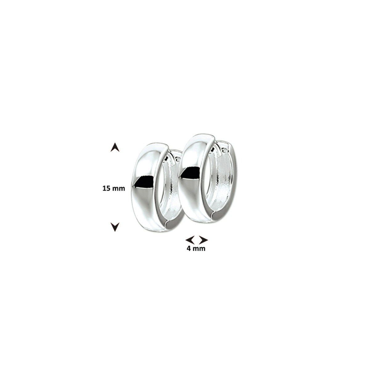 Fantasy Collection Oorbellen 4 mm bol zilver