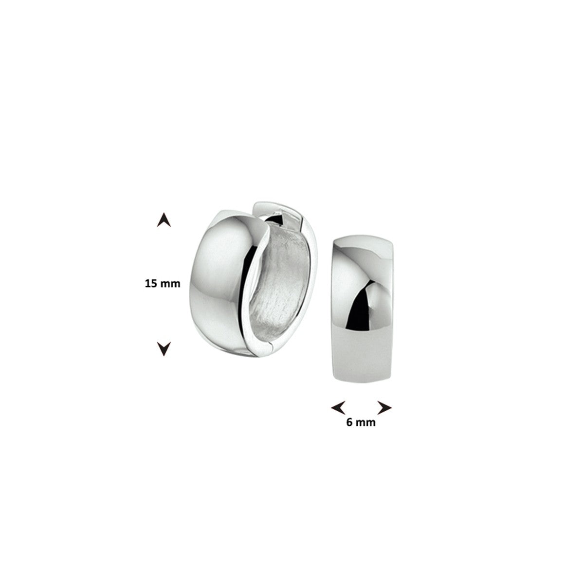 Fantasy Collection Oorbellen 6 mm bol zilver
