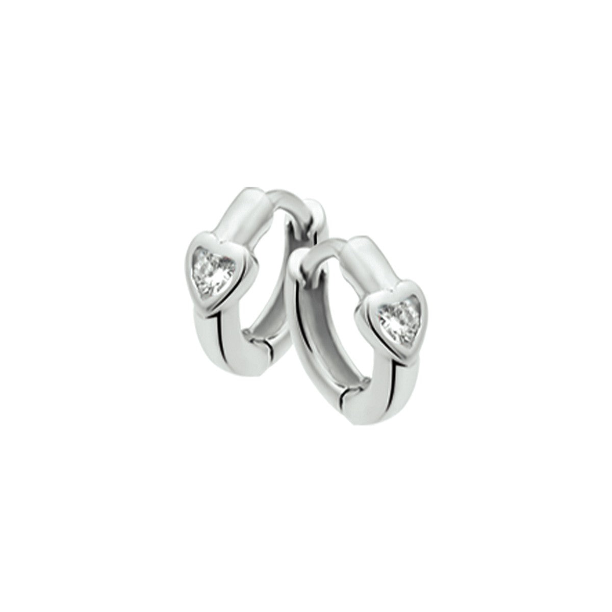 Fantasy Collection Oorbellen hart zirkonia zilver