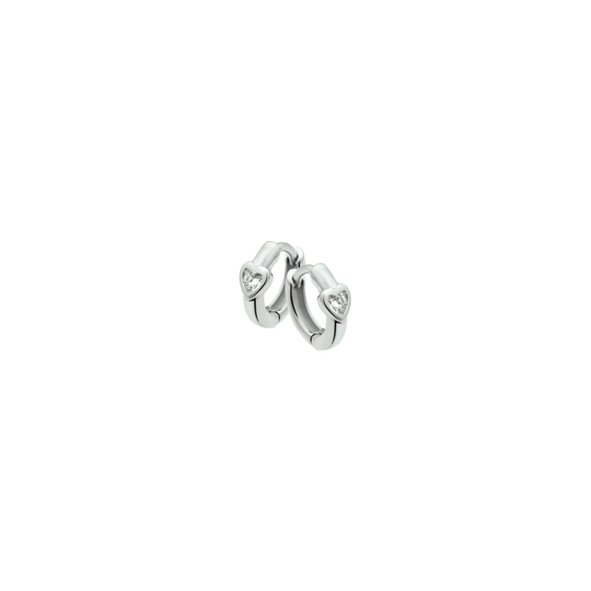 Fantasy Collection Oorbellen hart zirkonia zilver