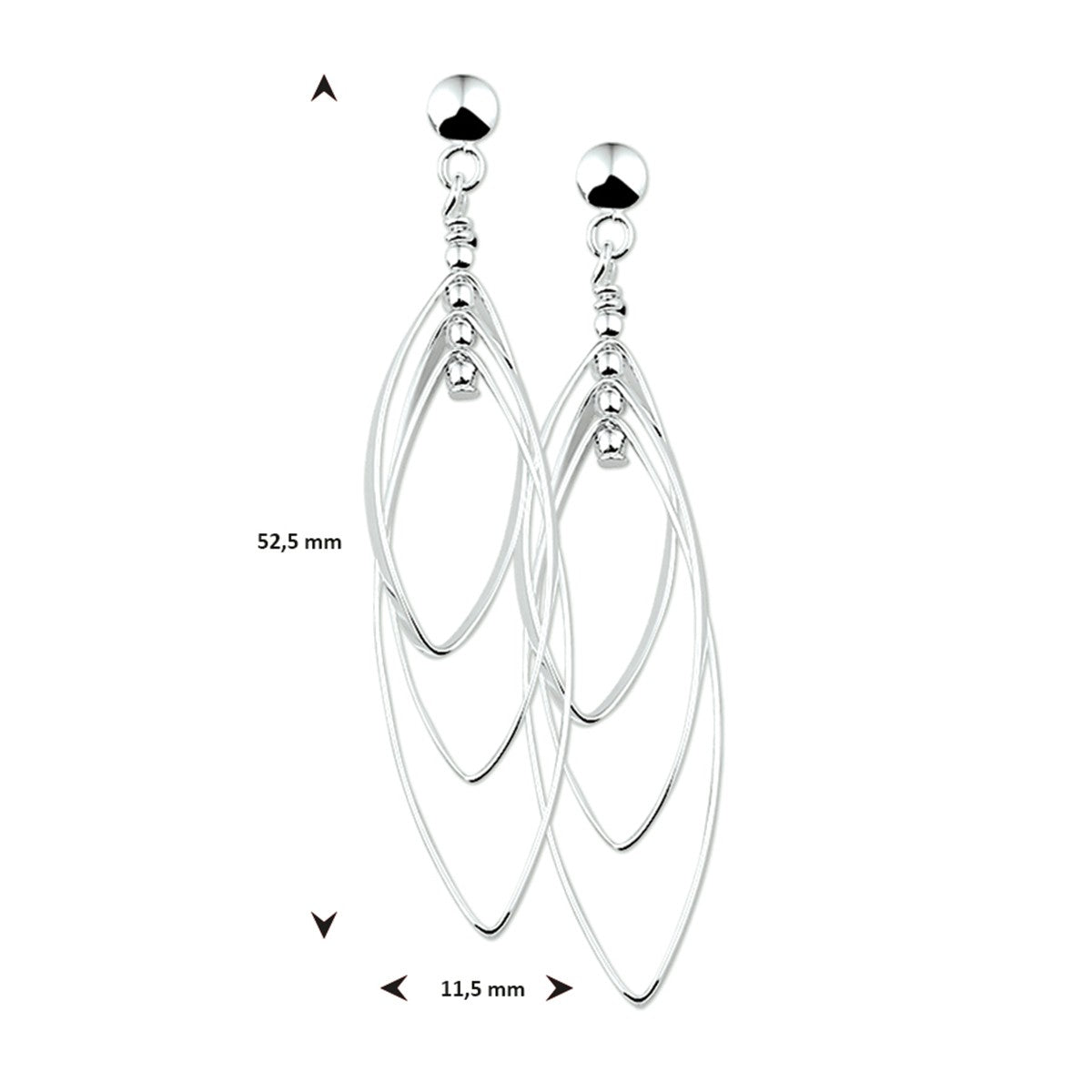 Fantasy Collection Hangende oorbellen zilver