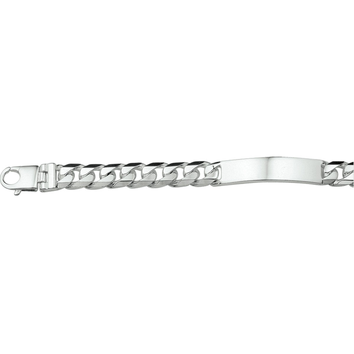Fantasy Collection Graveerarmband gourmette 6 zijdes geslepen plaat 11 mm zilver