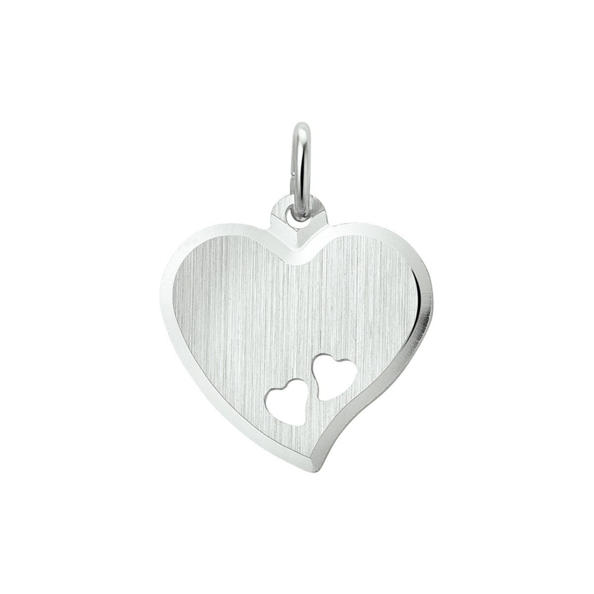 Fantasy Collection Graveerhartje gediamanteerd zilver hanger