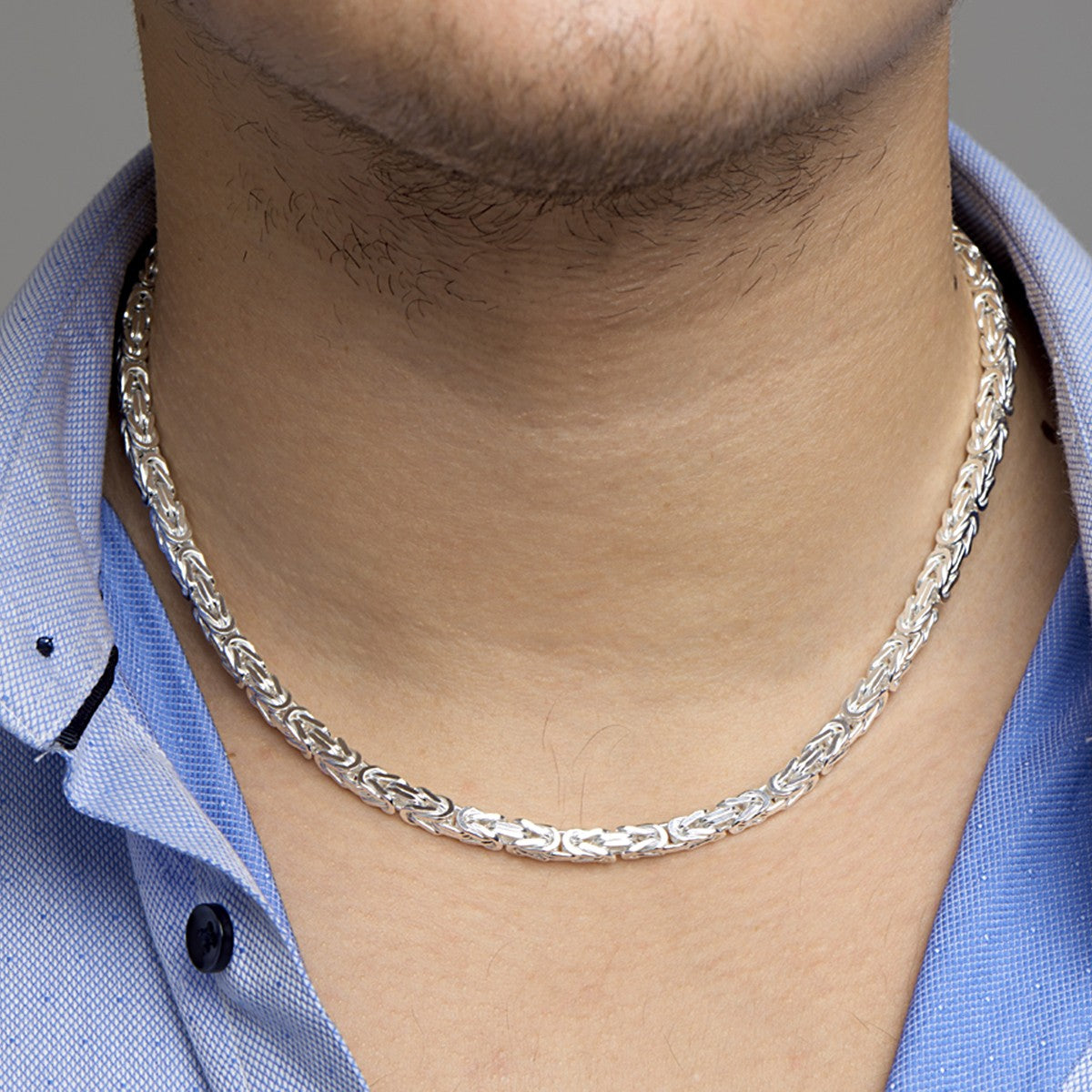 Fantasy Collection Konings 5,0 mm zilver halsketting