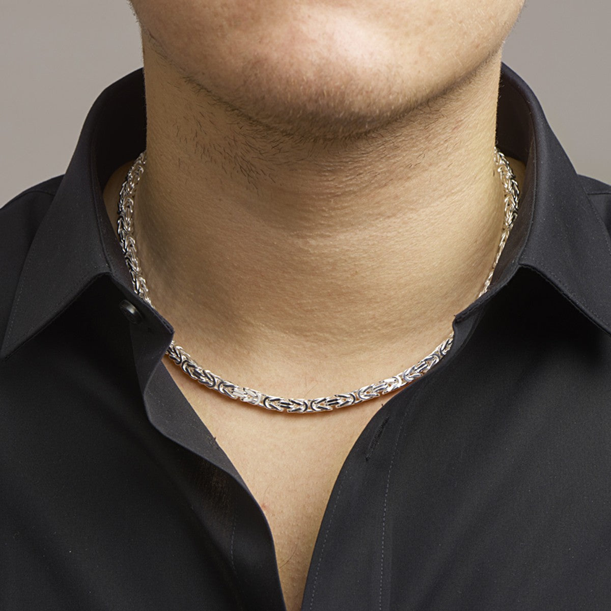 Fantasy Collection Konings 5,0 mm zilver halsketting