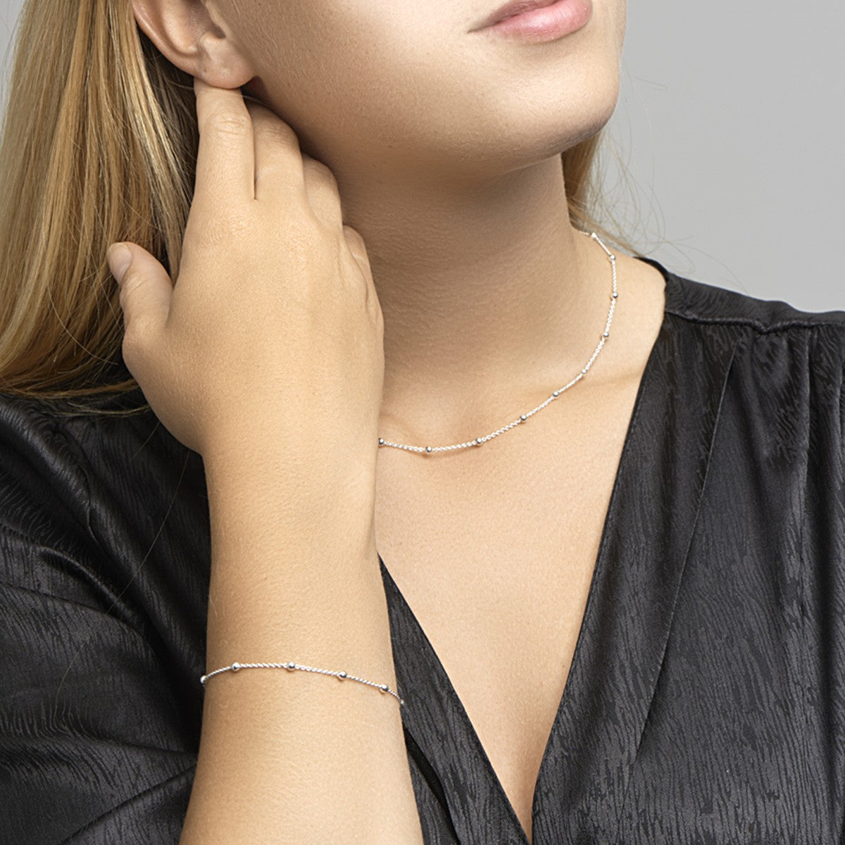 Fantasy Collection Collier anker en bolletjes zilver - PSN1013379