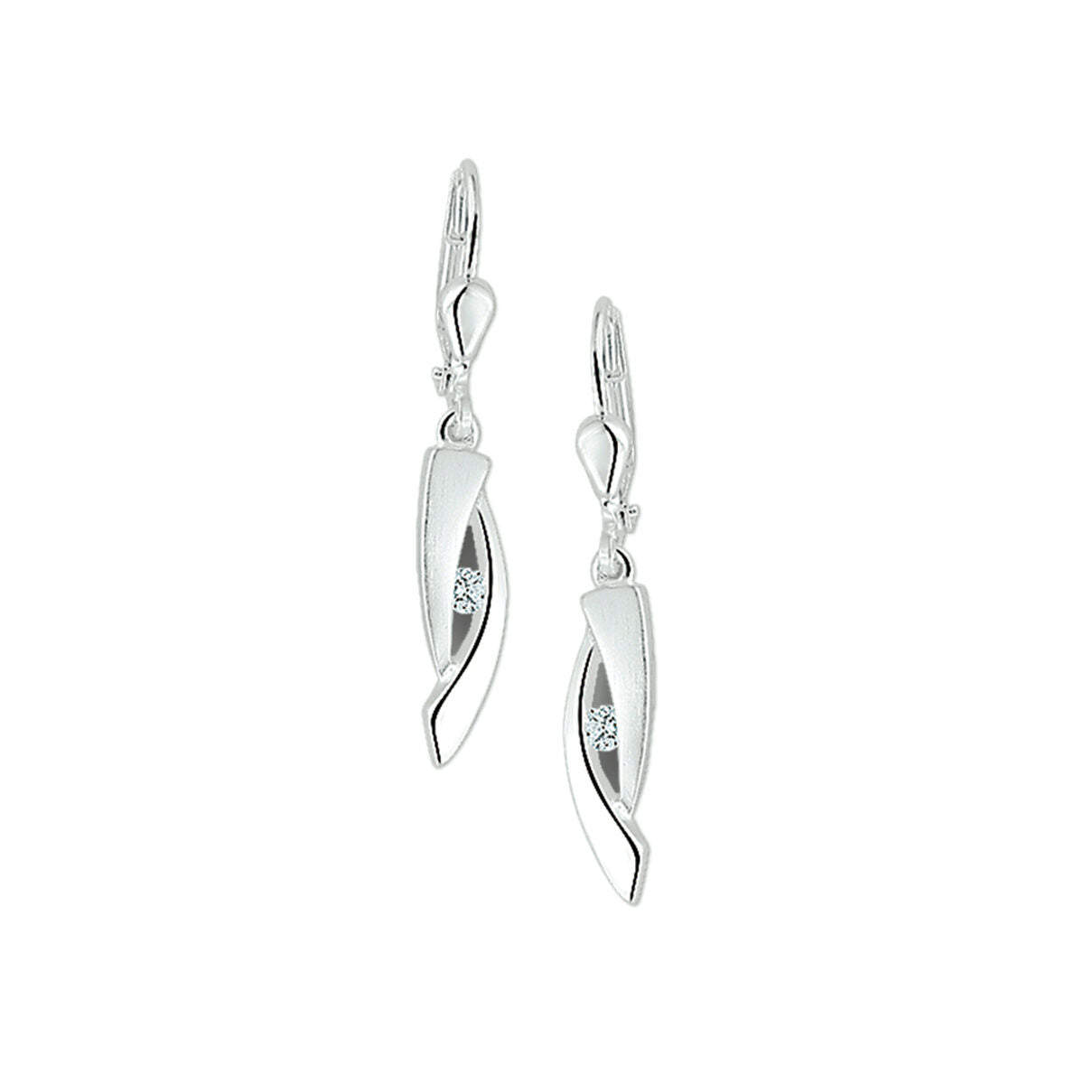 Fantasy Collection Hangende oorbellen zirkonia zilver
