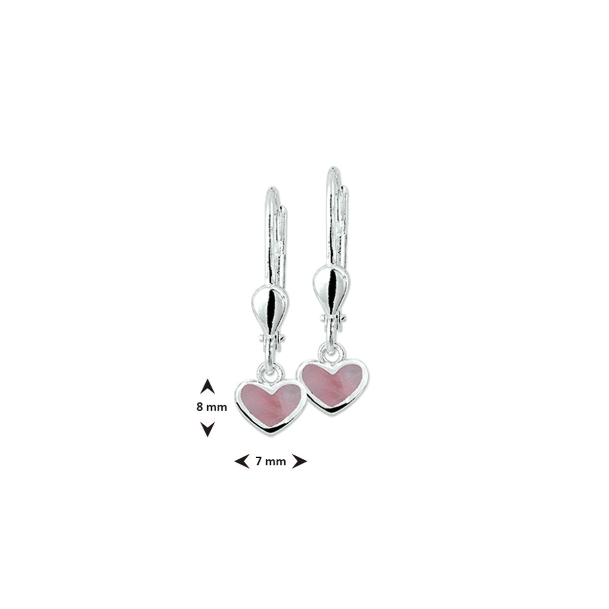 Fantasy Collection Hangende oorbellen hart brisure haak zilver