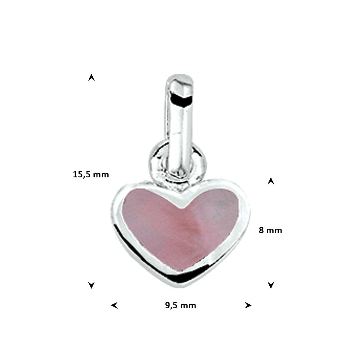 Kinderhanger hart zilver 10,5 x 9,8 mm – 1014272