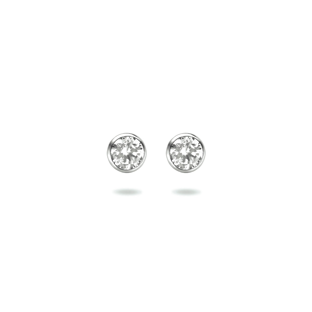 Oorknoppen zirkonia zetkast zilver 4 mm #Diameter steen (mm)_4