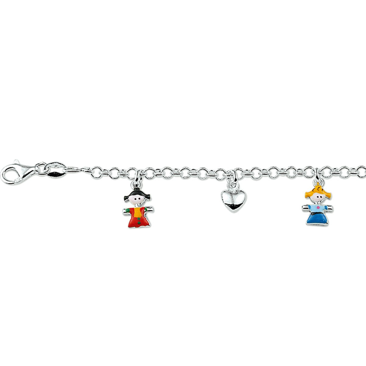 Fantasy Collection Armband diverse bedels 13 - 15 cm zilver
