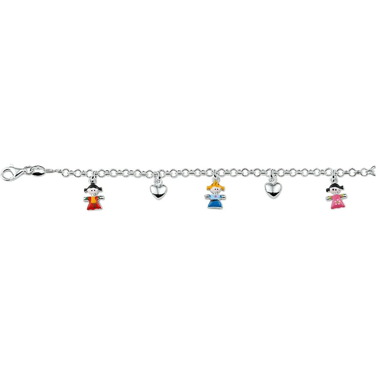 Fantasy Collection Armband diverse bedels 13 - 15 cm zilver