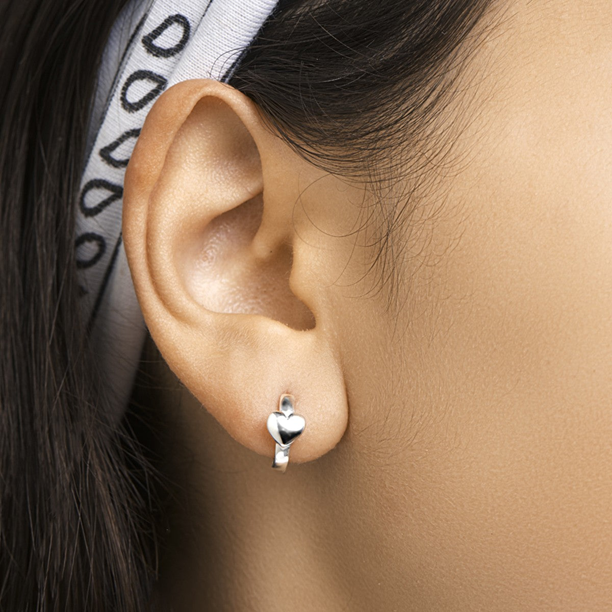 Fantasy Collection Oorbellen hart zilver