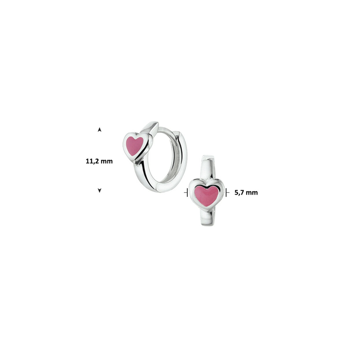Fantasy Collection Oorbellen hart zilver